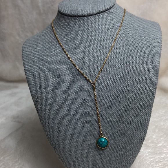 Turquoise Lariat 925AV Necklace - Picture 2 of 9